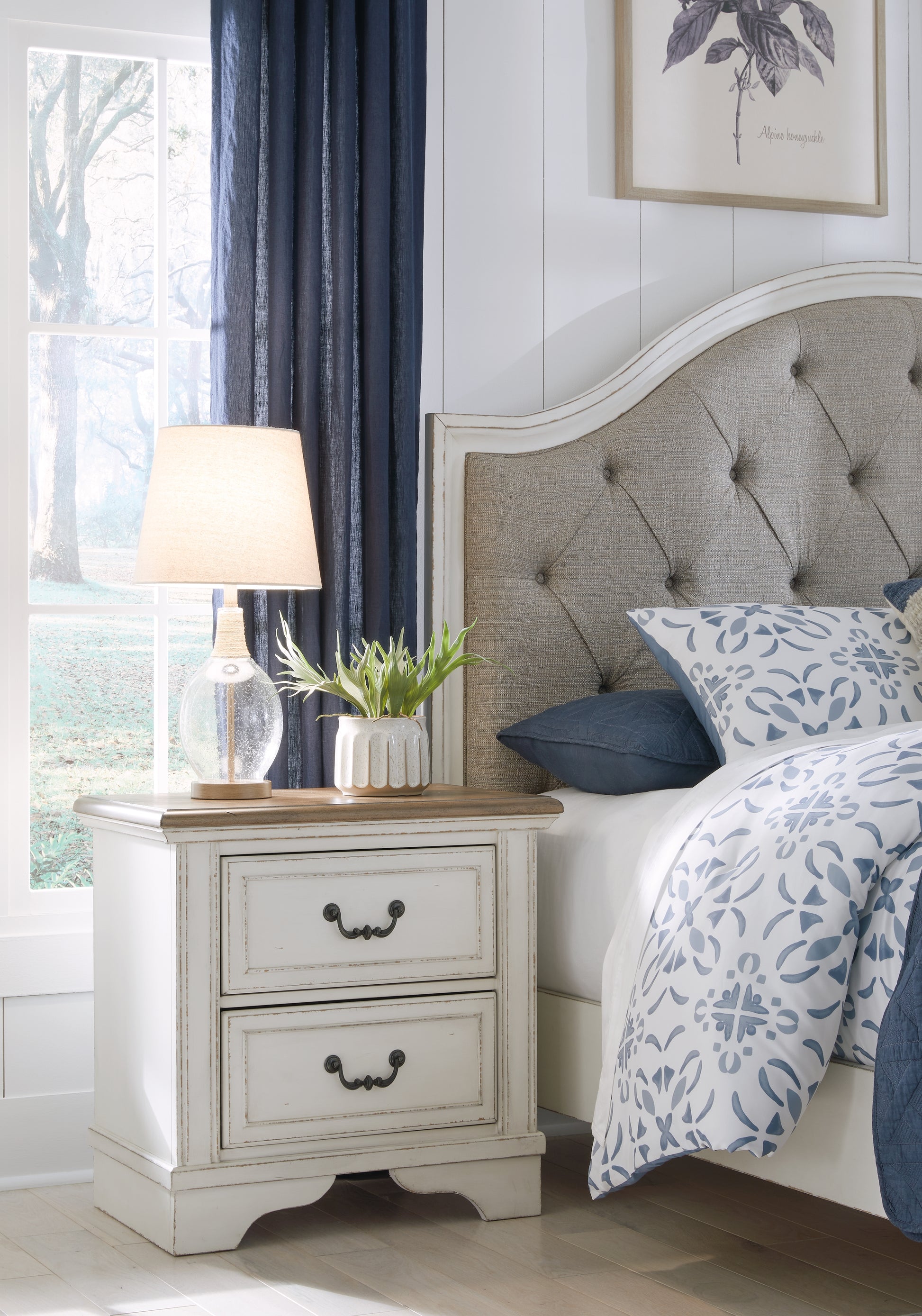 Haines Furniture Outlet - Ashley Furniture - Blendon Bedroom - Two Drawer Night Stand / Two-tone - B747-92