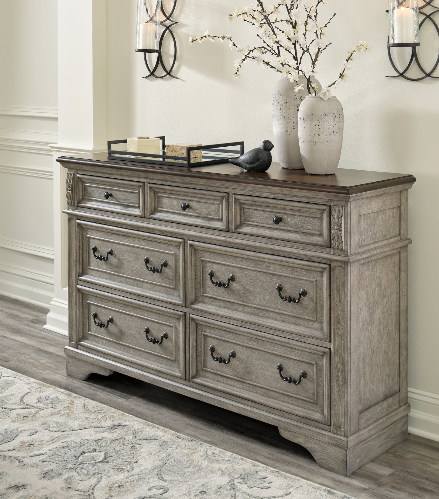 Haines Furniture Outlet - Ashley Furniture - Lodenbay Bedroom - Dresser / Antique Gray/Brown - B751-31