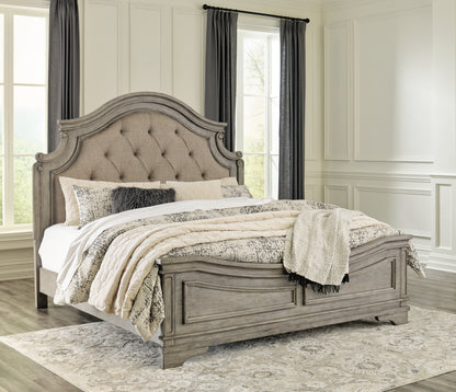 Haines Furniture Outlet - Ashley Furniture - Lodenbay Bedroom - King Panel Bed / Antique Gray - B751B4
