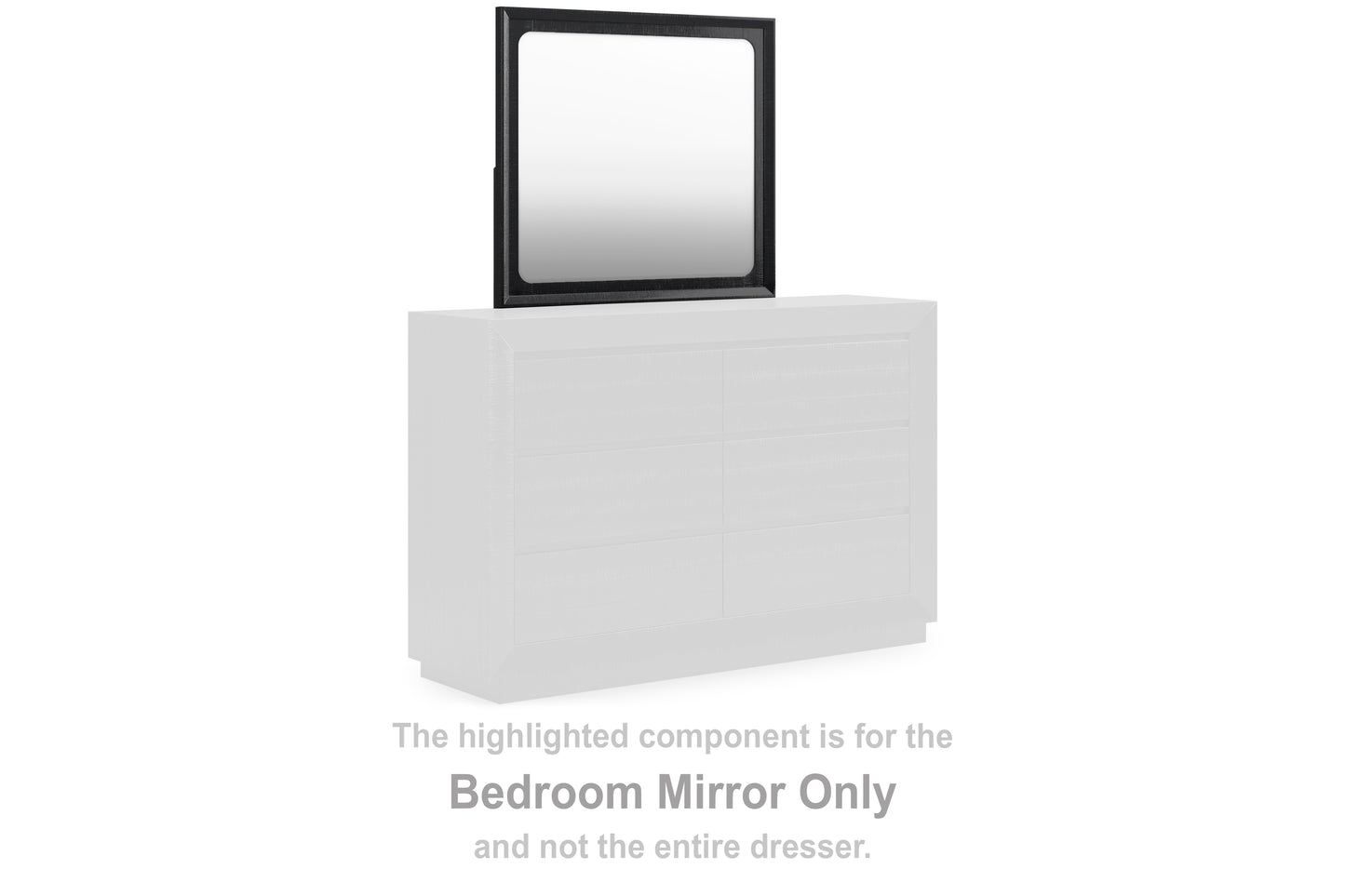 Haines Furniture Outlet - Ashley Furniture - Londer Bedroom - Bedroom Mirror / Black - B768-36