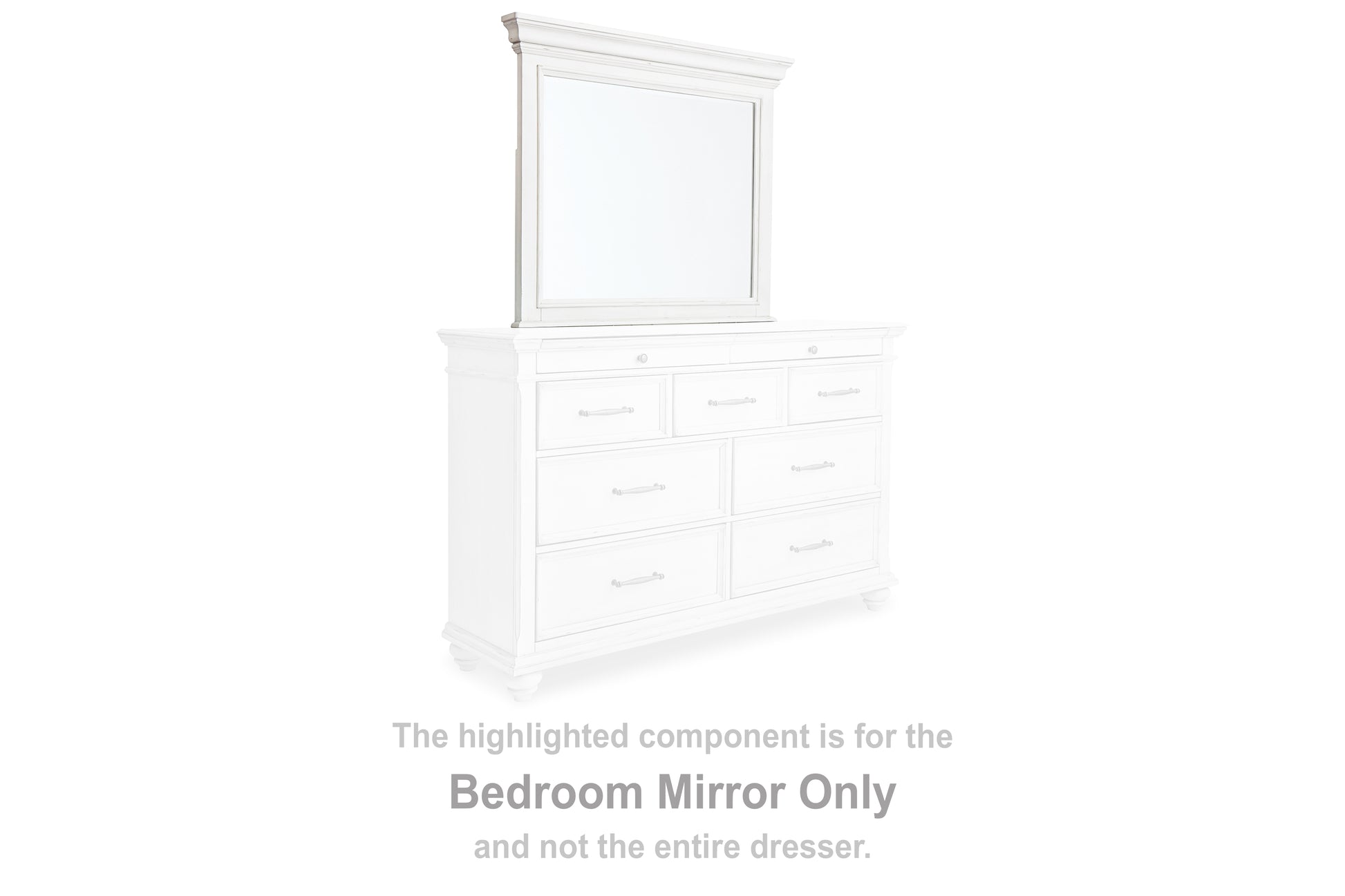 Haines Furniture Outlet - Ashley Furniture - Kanwyn Bedroom - Bedroom Mirror / Whitewash - B777-36