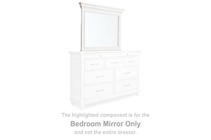 Haines Furniture Outlet - Ashley Furniture - Kanwyn Bedroom - Bedroom Mirror / Whitewash - B777-36