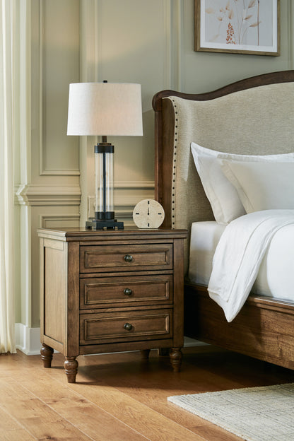 Haines Furniture Outlet - Ashley Furniture - Sturlayne Bedroom - Three Drawer Night Stand / Brown - B787-93