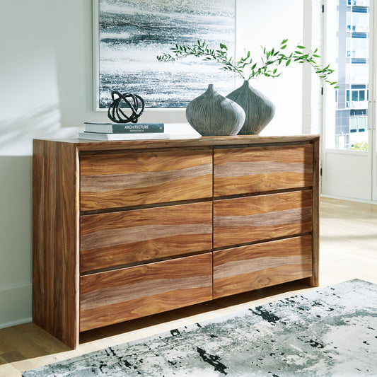 Haines Furniture Outlet - Ashley Furniture - Dressonni Bedroom - California King Panel Bed / Brown - B790B5