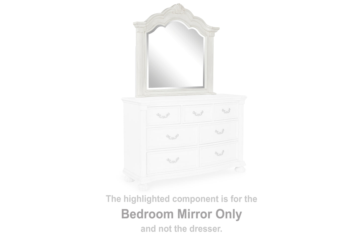 Haines Furniture Outlet - Ashley Furniture - Montelaine Bedroom - Bedroom Mirror / Antique White - B795-36