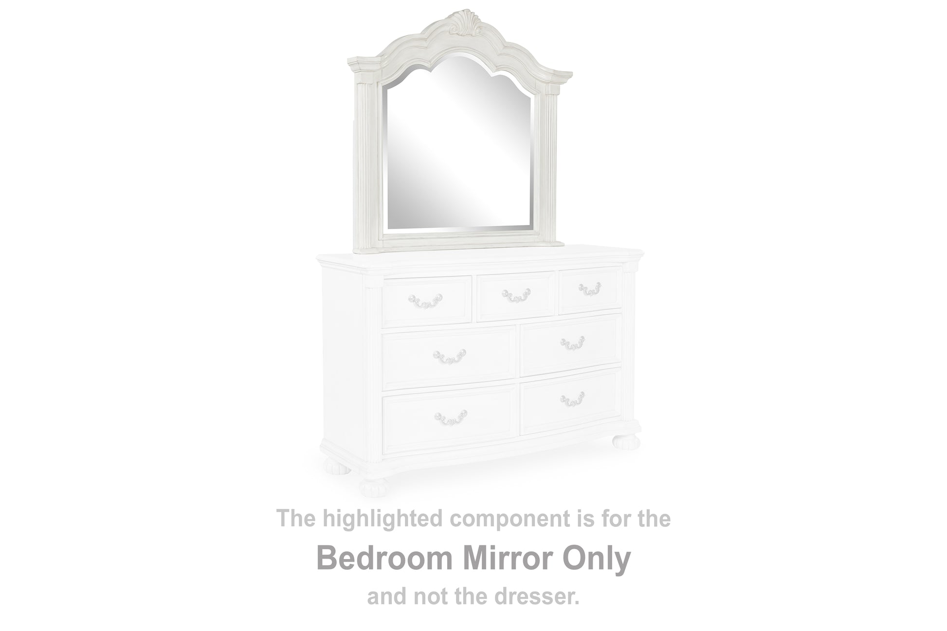 Haines Furniture Outlet - Ashley Furniture - Montelaine Bedroom - Bedroom Mirror / Antique White - B795-36