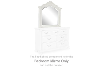 Haines Furniture Outlet - Ashley Furniture - Montelaine Bedroom - Bedroom Mirror / Antique White - B795-36