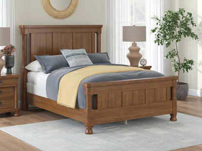Haines Furniture Outlet - Ashley Furniture - Rowlenstown Bedroom - Queen Poster Bed / Brown - PCB824B2