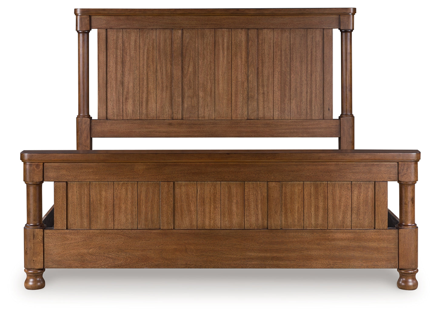 Haines Furniture Outlet - Ashley Furniture - Rowlenstown Bedroom - California King Poster Bed / Brown - PCB824B5