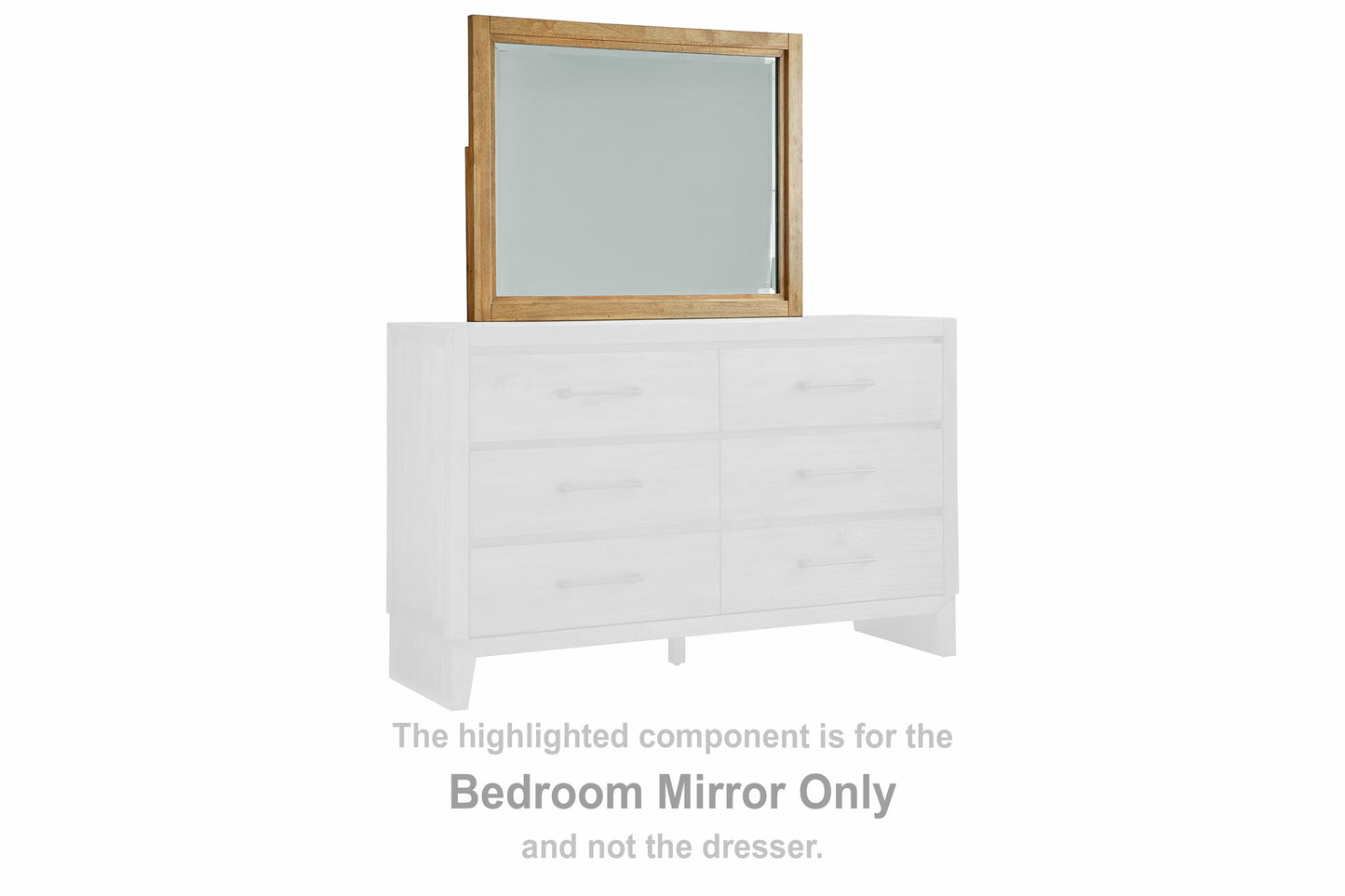 Haines Furniture Outlet - Ashley Furniture - Sherbana Bedroom - Bedroom Mirror / Light Brown - B833-36