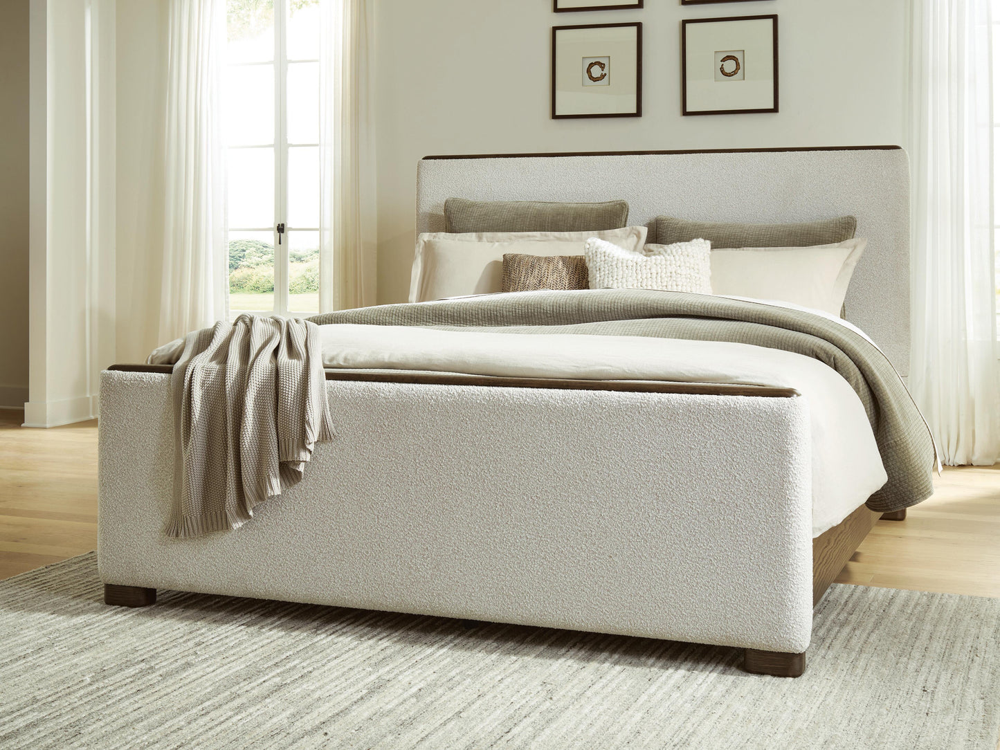 Haines Furniture Outlet - Ashley Furniture - Radkin Bedroom - King Upholstered Panel Bed - PCB843B4