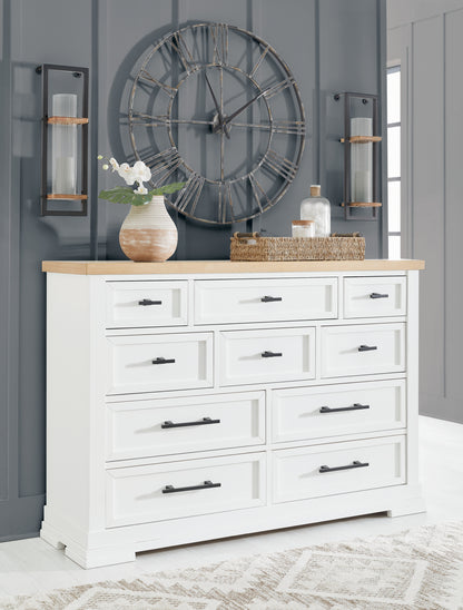 Haines Furniture Outlet - Ashley Furniture - Ashbryn Bedroom - Dresser / White/Natural - B844-31