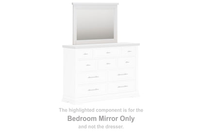 Haines Furniture Outlet - Ashley Furniture - Ashbryn Bedroom - Bedroom Mirror / White/Natural - B844-36