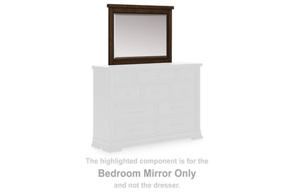 Haines Furniture Outlet - Ashley Furniture - Taffenbrook Bedroom - Bedroom Mirror / Medium Brown - B849-36