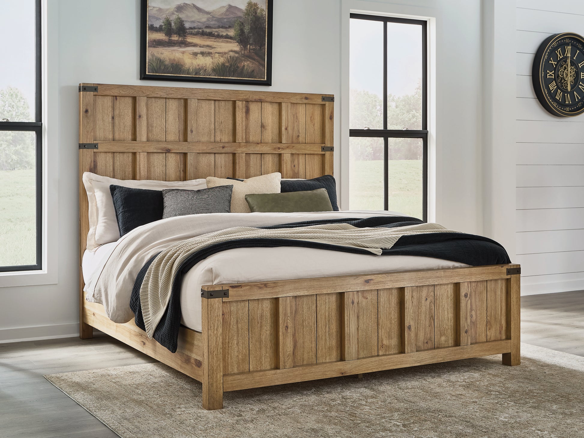 Haines Furniture Outlet - Ashley Furniture - Ridgester Bedroom - King Panel Bed - B858B6