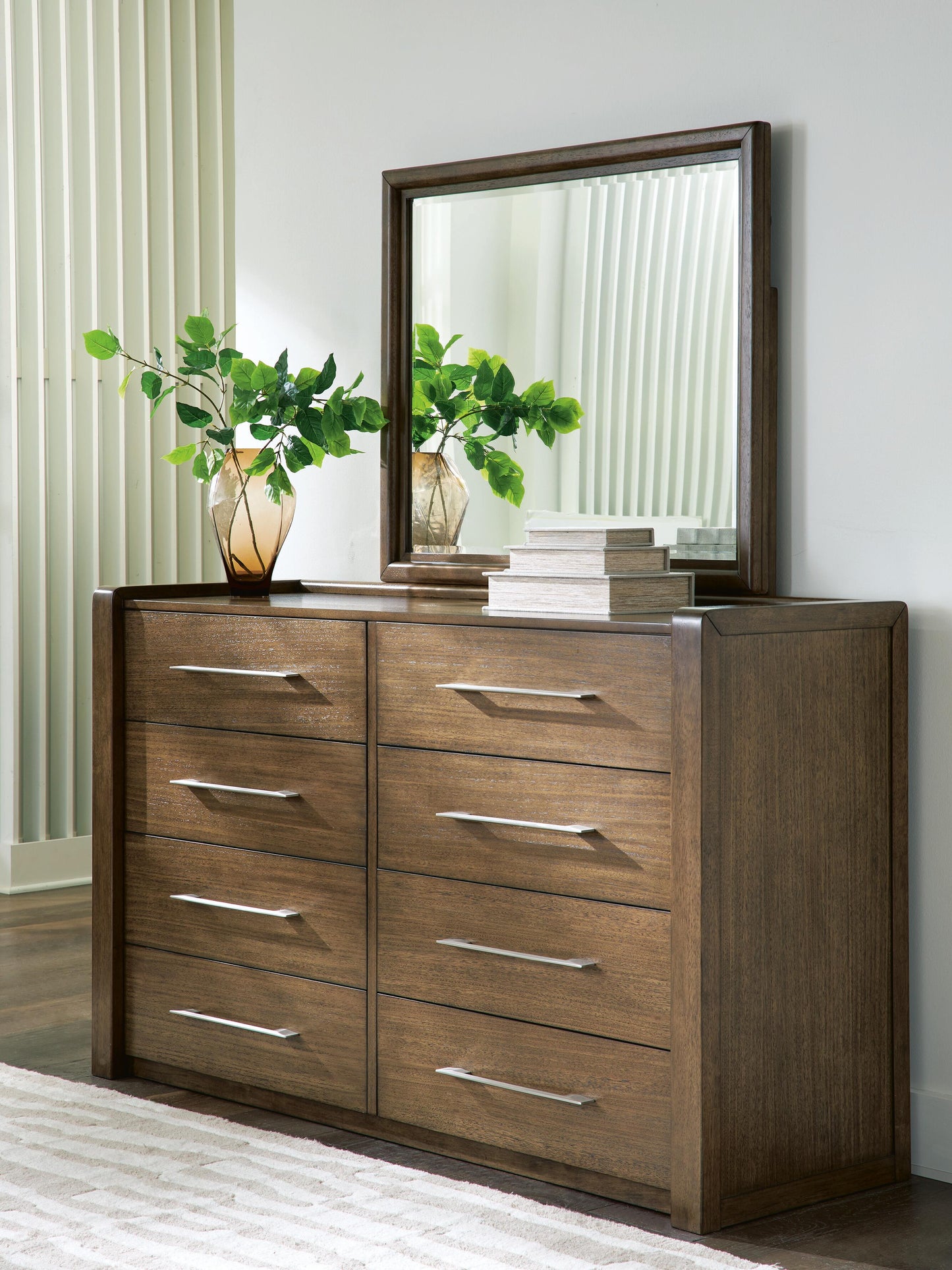 Haines Furniture Outlet - Ashley Furniture - Marxmore Bedroom - Dresser and Mirror / Brown - B863B1