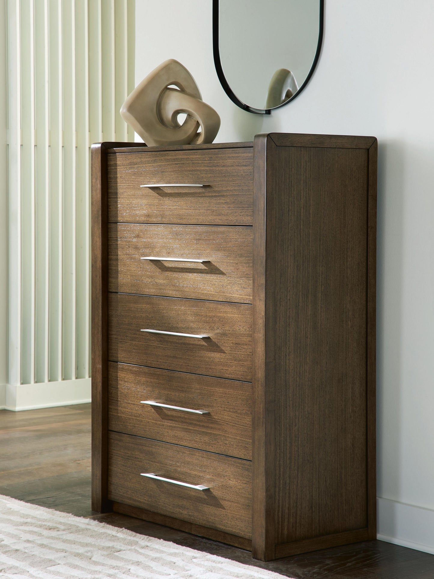 Haines Furniture Outlet - Ashley Furniture - Marxmore Bedroom - Five Drawer Chest / Brown - B863-46