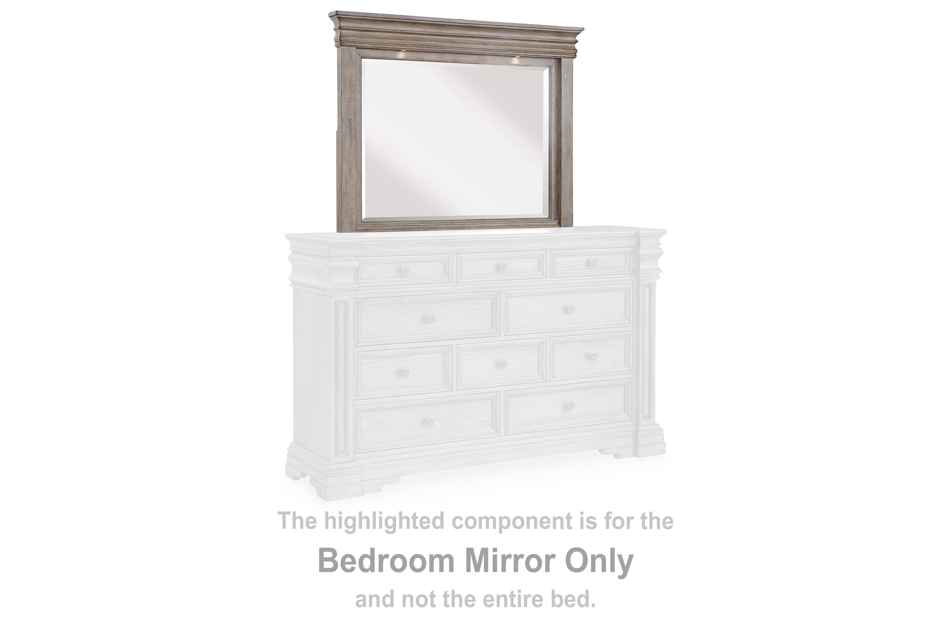 Haines Furniture Outlet - Ashley Furniture - Blairhurst Bedroom - Bedroom Mirror / Light Grayish Brown - B916-36