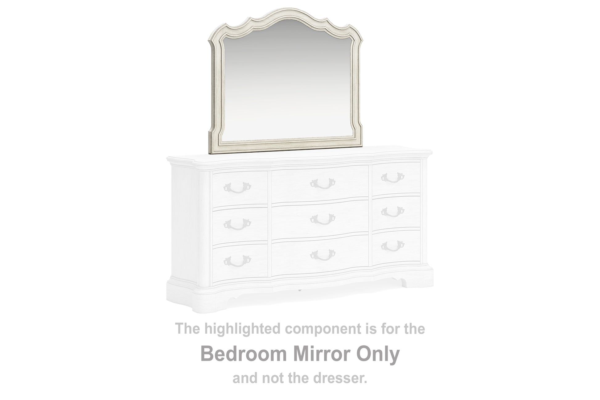 Haines Furniture Outlet - Ashley Furniture - Arlendyne Bedroom - Bedroom Mirror / Antique White - B980-36