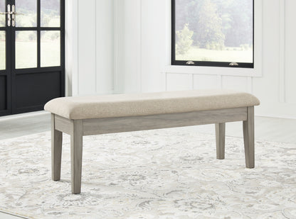 Haines Furniture Outlet - Ashley Furniture - Parellen Dining Room - Upholstered Storage Bench / Beige/Gray - D291-00