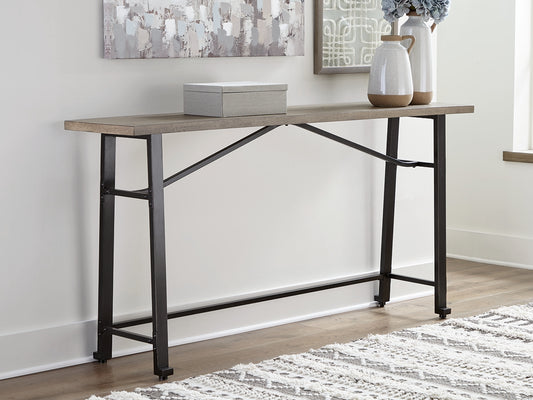 Haines Furniture Outlet - Ashley Furniture - Lesterton Dining Room - Long Counter Table / Light Brown/Black - D334-52