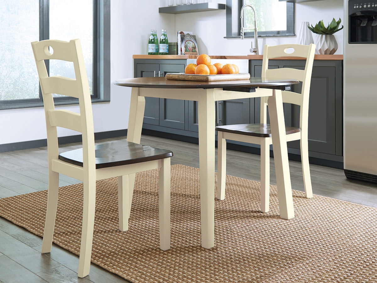 Haines Furniture Outlet - Ashley Furniture - Woodanville Dining Room - Dining Chair (Set of 2) / Cream/Brown - D335-01X2