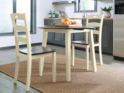 Haines Furniture Outlet - Ashley Furniture - Woodanville Dining Room - Dining Chair (Set of 2) / Cream/Brown - D335-01X2