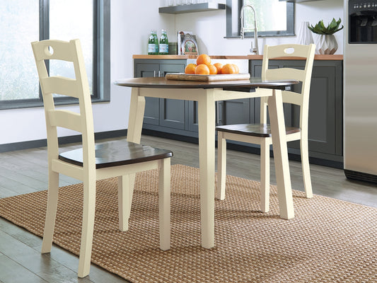 Haines Furniture Outlet - Ashley Furniture - Woodanville Dining Room - Dining Chair (Set of 2) / Cream/Brown - D335-01X2