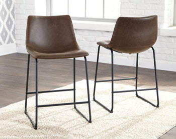Haines Furniture Outlet - Ashley Furniture - Centiar Dining Room - Counter Height Bar Stool (Set of 2) / Brown - D372-124X2