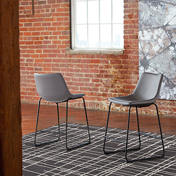 Haines Furniture Outlet - Ashley Furniture - Centiar Dining Room - Counter Height Bar Stool (Set of 2) / Gray - D372-824X2