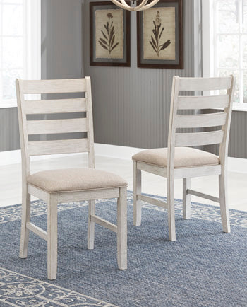Haines Furniture Outlet - Ashley Furniture - Skempton Dining Room - Dining Chair (Set of 2) / White/Light Brown - D394-01X2