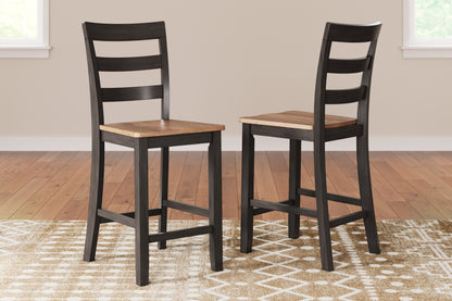 Haines Furniture Outlet - Ashley Furniture - Gesthaven Dining Room - Counter Height Barstool (Set of 2) / Natural/Brown - D396-124X2