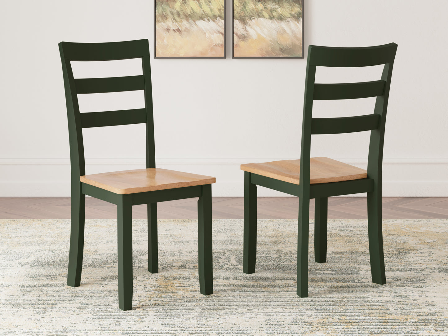 Haines Furniture Outlet - Ashley Furniture - Gesthaven Dining Room - Dining Chair (Set of 2) / Natural/Green - D401-01X2