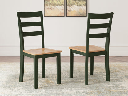 Haines Furniture Outlet - Ashley Furniture - Gesthaven Dining Room - Dining Chair (Set of 2) / Natural/Green - D401-01X2