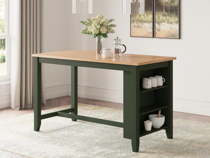 Haines Furniture Outlet - Ashley Furniture - Gesthaven Dining Room - RECT Dining Room Counter Table / Natural/Green - D401-13