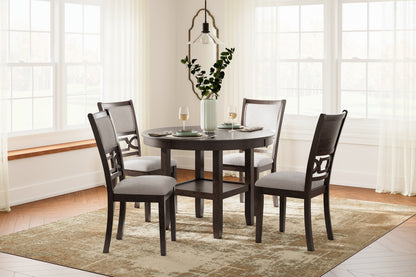 Haines Furniture Outlet - Ashley Furniture - Langwest Dining Room - Dining Room Table Set (5/CN) / Brown - D422-225