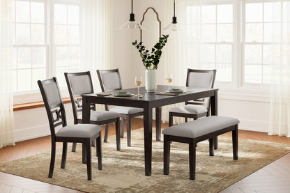 Haines Furniture Outlet - Ashley Furniture - Langwest Dining Room - Dining Room Table Set (6/CN) / Brown - D422-325