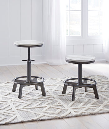 Haines Furniture Outlet - Ashley Furniture - Torjin Dining Room - Counter Height Stool (Set of 2) / Vintage White - D440-224X2