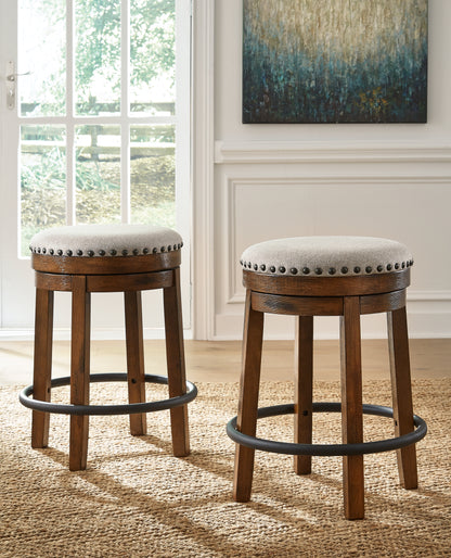 Haines Furniture Outlet - Ashley Furniture - Valebeck Dining Room - UPH Swivel Stool (1/CN) / Brown/Black - D546-124