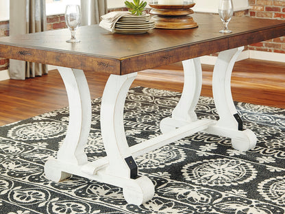 Haines Furniture Outlet - Ashley Furniture - Valebeck Dining Room - Rectangular Dining Room Table / White/Brown - D546-35