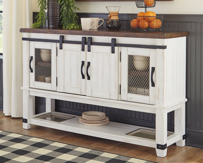 Haines Furniture Outlet - Ashley Furniture - Valebeck Dining Room - Dining Room Server / White/Brown - D546-60