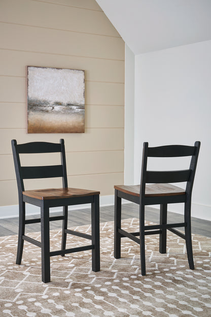 Haines Furniture Outlet - Ashley Furniture - Valebeck Dining Room - Counter Height Barstool (Set of 2) / Multi - D546-724X2