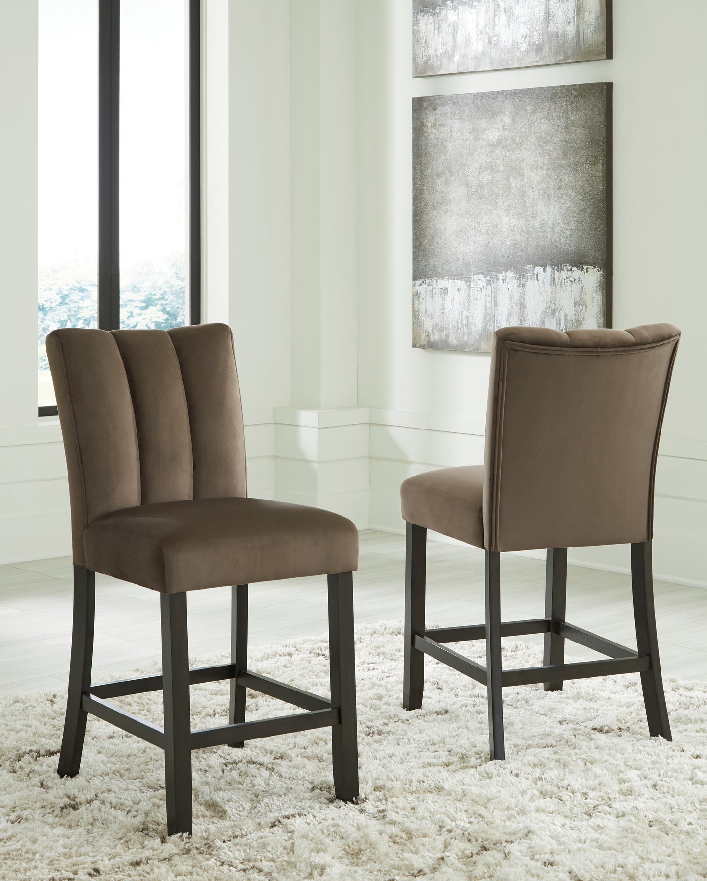 Haines Furniture Outlet - Ashley Furniture - Jeshina Counter Height Barstool (Set of 2) - Counter Height Barstool (Set of 2) / Mocha - PCD581-124X2