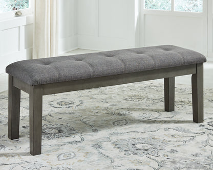 Haines Furniture Outlet - Ashley Furniture - Hallanden Dining Room - Large UPH Dining Room Bench / Two-tone Gray - D589-00