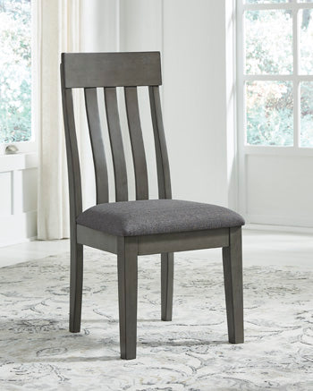 Haines Furniture Outlet - Ashley Furniture - Hallanden Dining Room - Dining Chair (Set of 2) / Two-tone Gray - D589-01X2