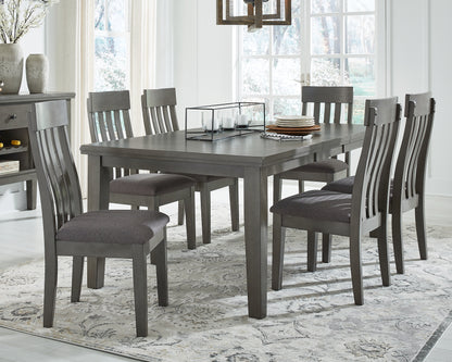Haines Furniture Outlet - Ashley Furniture - Hallanden Dining Room - RECT DRM Butterfly EXT Table / Gray - D589-35