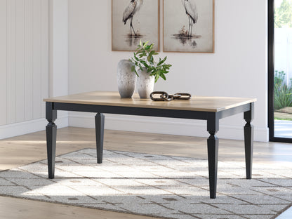 Haines Furniture Outlet - Ashley Furniture - Brenkerton Dining Table - Rectangular Dining Room Table / Grayish Brown/Black - PCD591-25