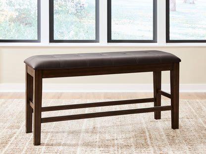 Haines Furniture Outlet - Ashley Furniture - Haddigan Dining Room - DBL Counter UPH Bench (1/CN) / Dark Brown - D596-09