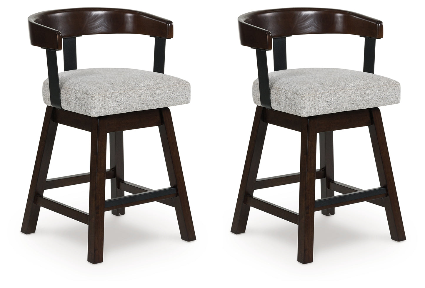 Haines Furniture Outlet - Ashley Furniture - Haddigan Dining Room - Counter Height Barstool (Set of 2) / Dark Brown - D596-224X2