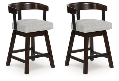 Haines Furniture Outlet - Ashley Furniture - Haddigan Dining Room - Counter Height Barstool (Set of 2) / Dark Brown - D596-224X2
